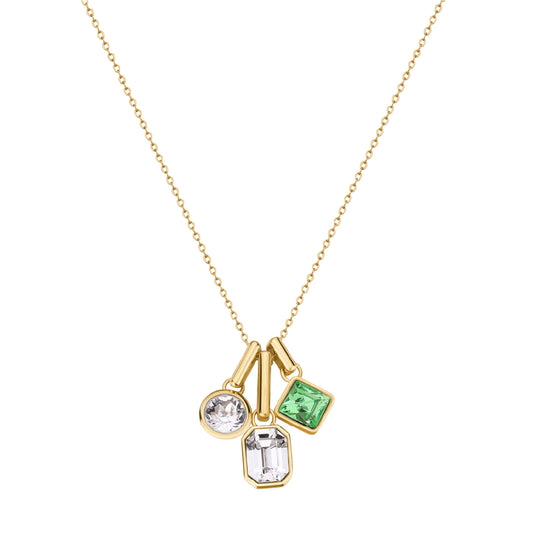 Collana donna Brosway acciaio oro con pendenti di cristalli MISURA UNICA