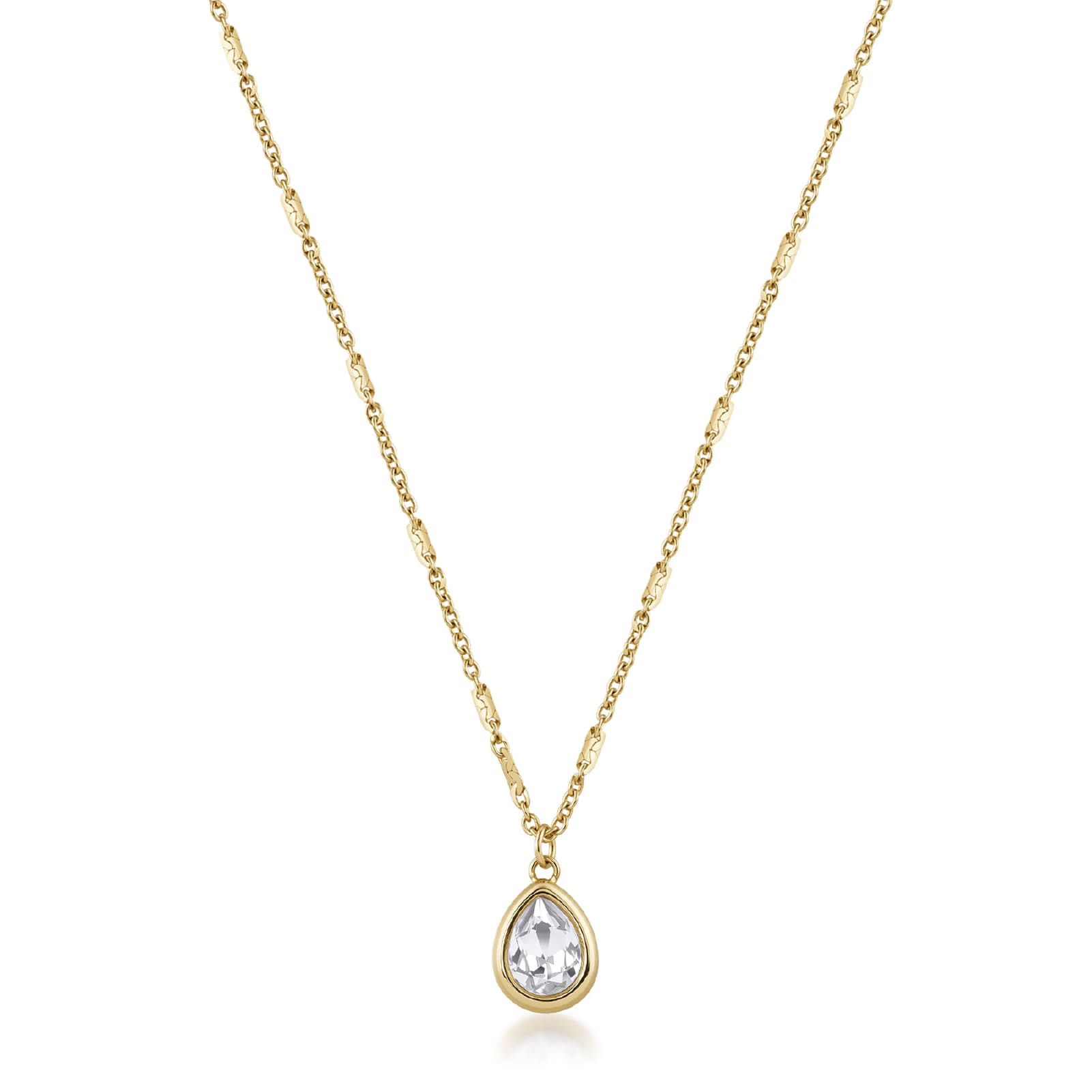 Collana Brosway in acciaio dorato con cristallo a goccia MISURA UNICA