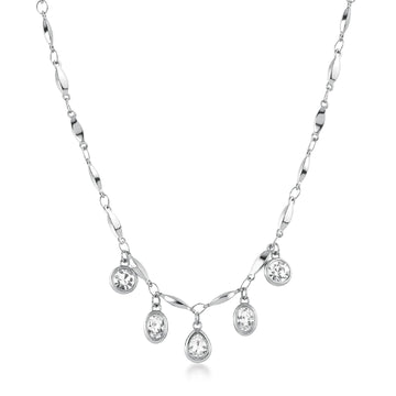 Collana Brosway in acciaio rodiato con cristalli pendenti MISURA UNICA