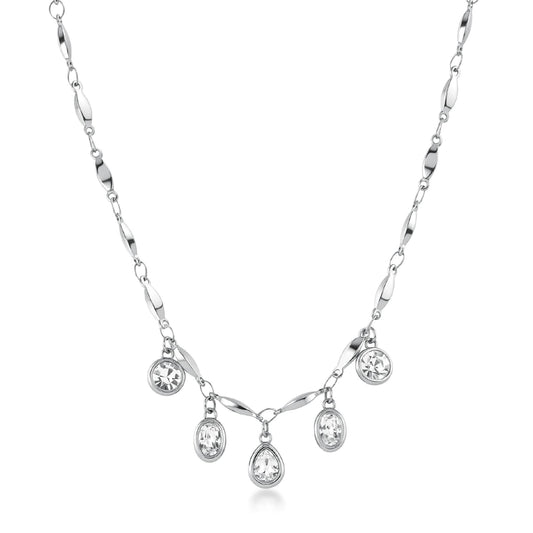 Collana Brosway in acciaio rodiato con cristalli pendenti MISURA UNICA