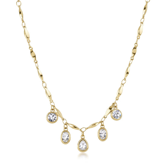 Collana Brosway in acciaio dorato con cristalli pendenti MISURA UNICA