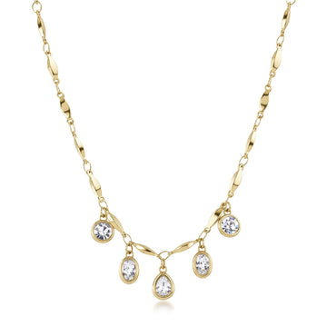Collana Brosway in acciaio dorato con cristalli pendenti MISURA UNICA
