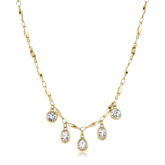 Collana Brosway in acciaio dorato con cristalli pendenti MISURA UNICA