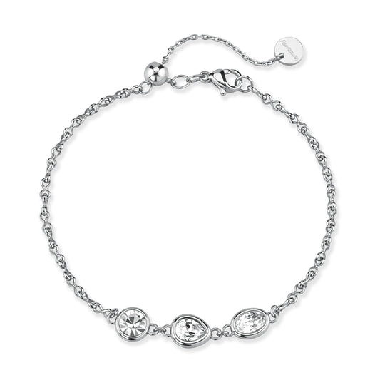 Bracciale catena Brosway in acciaio con cristalli centrali 19,5 cm
