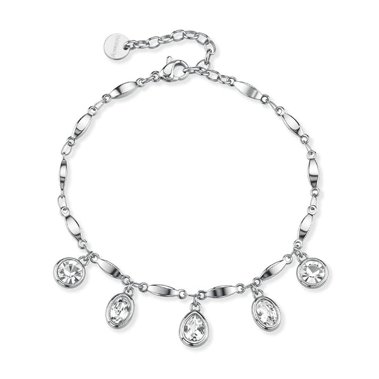 Bracciale catena Brosway in acciaio 316L e cristalli pendenti 19,5 cm