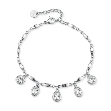 Bracciale catena Brosway in acciaio 316L e cristalli pendenti 19,5 cm