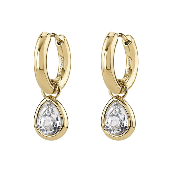 Orecchini cerchio Brosway in acciaio oro e cristalli pendenti MISURA UNICA