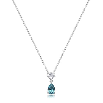 Collana Brosway Fancy in argento rodiato con zircone azzurro MISURA UNICA