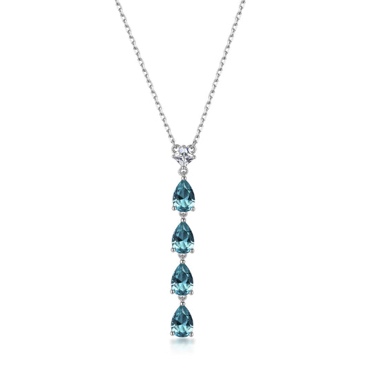 Collana Brosway Fancy in argento con zirconi azzurri a cascata MISURA UNICA