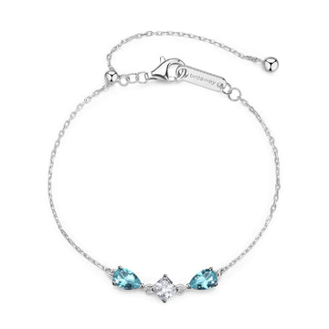 Bracciale Brosway Fancy in argento rodiato con zirconi azzurri 18,5 cm