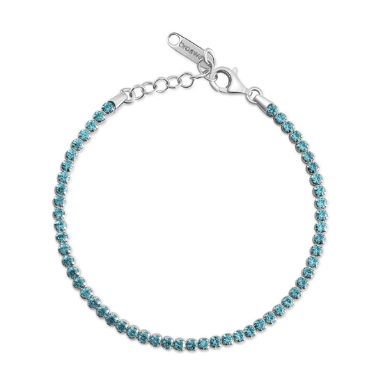 Bracciale tennis Brosway Fancy in argento con zirconi azzurri 18 cm