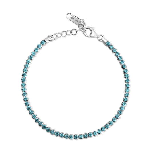 Bracciale tennis Brosway Fancy in argento con zirconi azzurri 18 cm