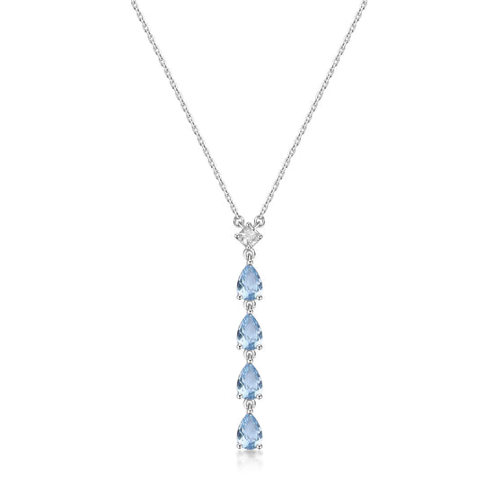 Collana con pendente Brosway Fancy in argento e zirconi azzurri BW.FCL110