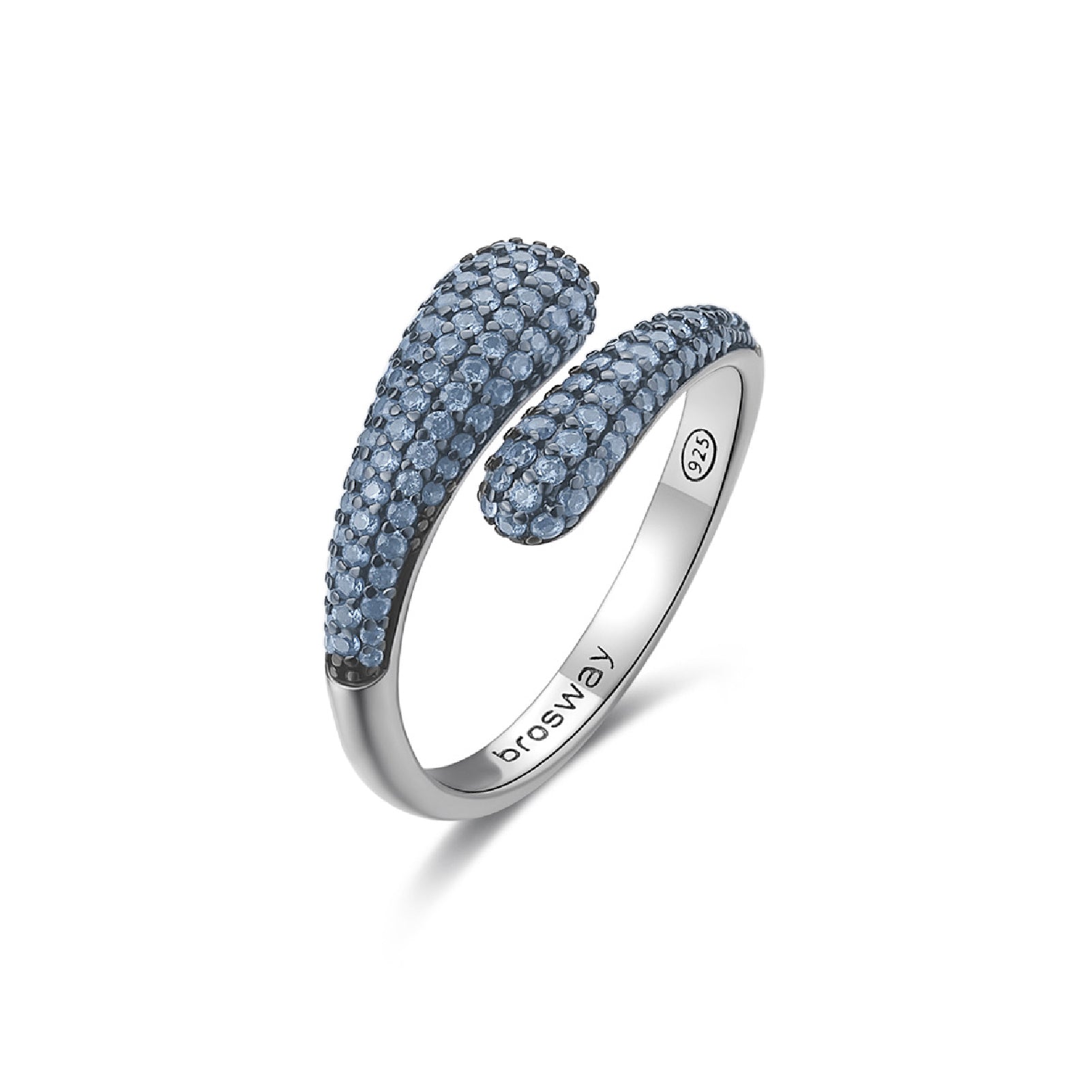 Anello Brosway Fancy in argento con zirconi azzurri da donna BW.FCL117