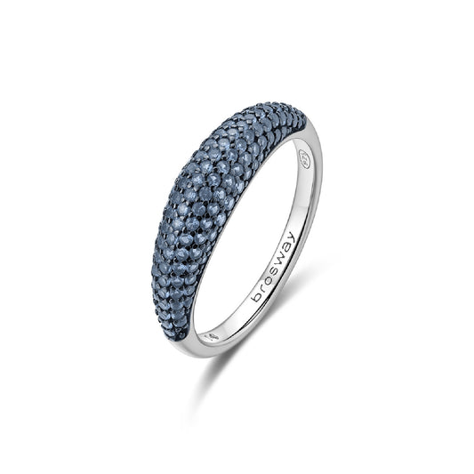 Anello Brosway Fancy in argento con zirconi azzurri da donna BW.FCL119