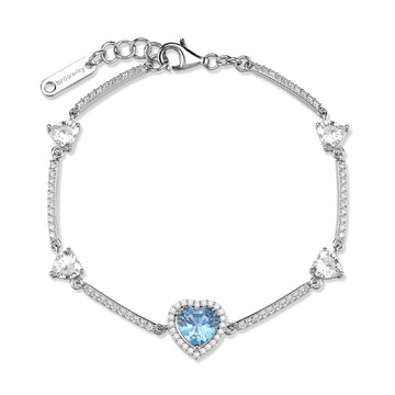 Bracciale Brosway Fancy in argento con zirconi a cuore 18 cm