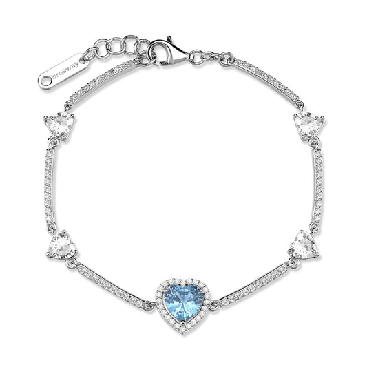 Bracciale Brosway Fancy in argento con zirconi a cuore 18 cm