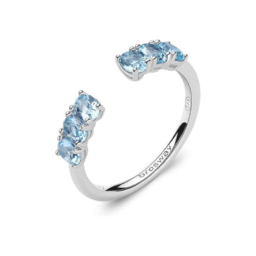 Anello Brosway Fancy in argento con zirconi bianchi e azzurri