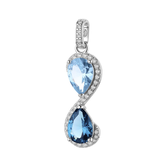 Charm pendente Brosway Fancy in argento due zirconi azzurri MISURA UNICA