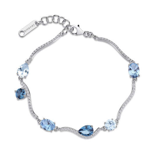 Bracciale semirigido Brosway Fancy in argento zirconi azzurri 18 cm