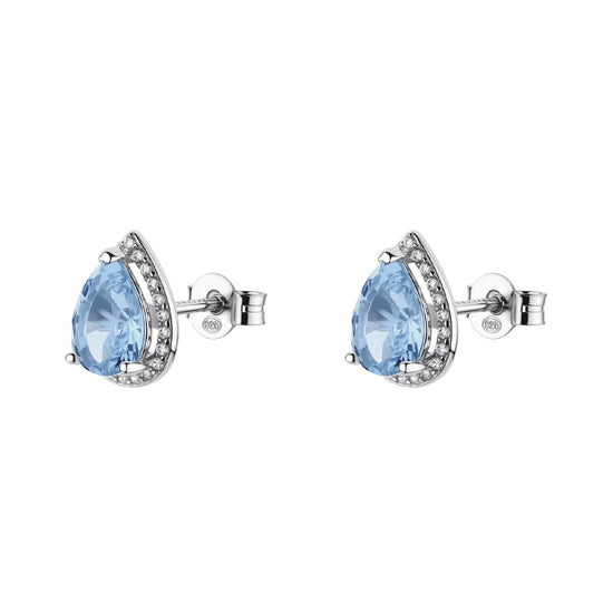 Orecchini Brosway Fancy in argento zirconi goccia azzurri MISURA UNICA