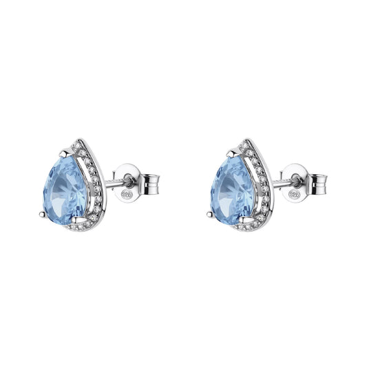 Orecchini Brosway Fancy in argento zirconi goccia azzurri MISURA UNICA