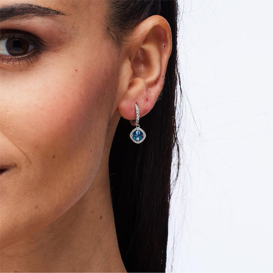 Orecchini pendenti Brosway Fancy argento con zirconi blu MISURA UNICA