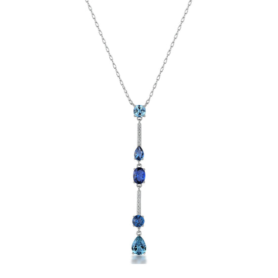 Collana Brosway Fancy in argento con zirconi bianchi e blu MISURA UNICA