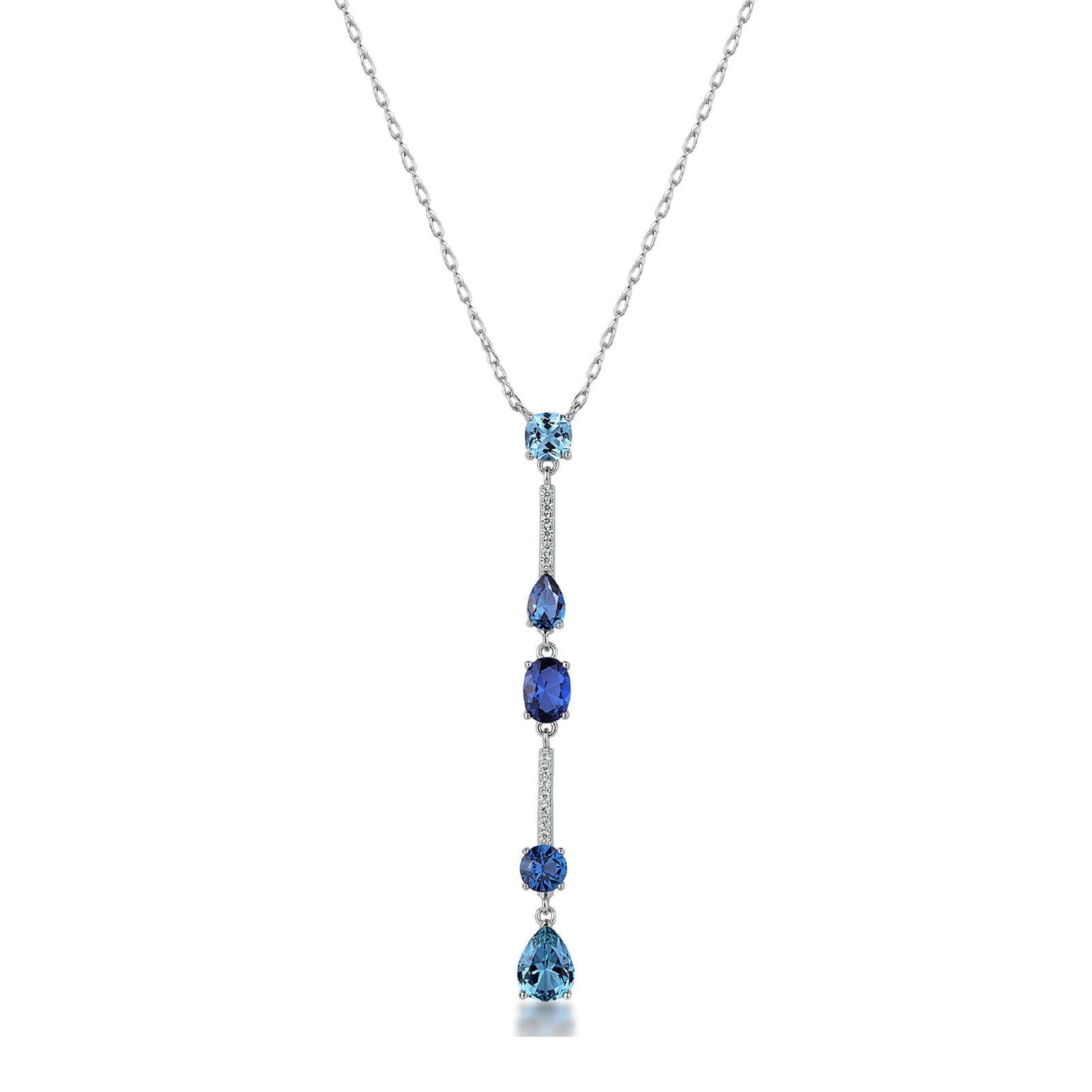 Collana Brosway Fancy in argento con zirconi bianchi e blu MISURA UNICA