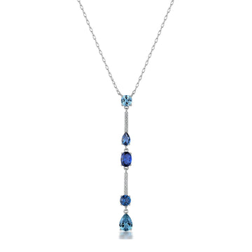 Collana Brosway Fancy in argento con zirconi bianchi e blu MISURA UNICA