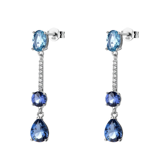 Orecchini Brosway Fancy in argento con zirconi bianchi e blu MISURA UNICA