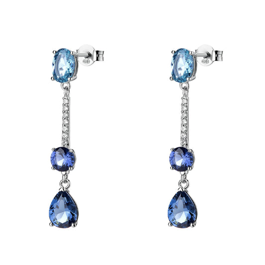 Orecchini Brosway Fancy in argento con zirconi bianchi e blu MISURA UNICA