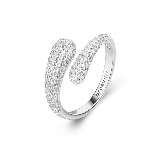 Anello Brosway Fancy in argento rodiato con zirconi bianchi BW.FIW128