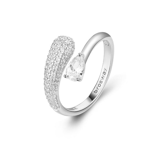 Anello Brosway Fancy in argento rodiato con zirconi bianchi BW.FIW129
