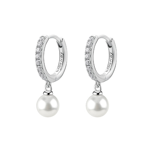 Orecchini cerchio Brosway Fancy argento perle e cristalli MISURA UNICA
