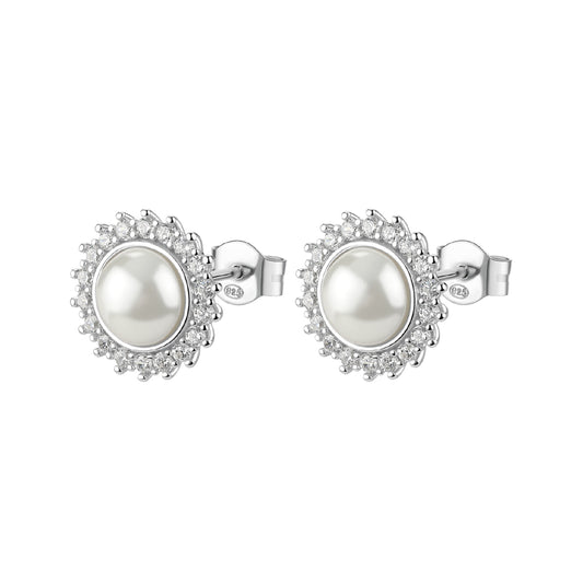 Orecchini a lobo Brosway Fancy argento con perle e cristalli MISURA UNICA