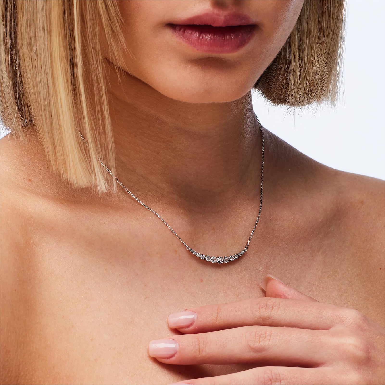 Collana Brosway Fancy in argento con zirconi bianchi MISURA UNICA