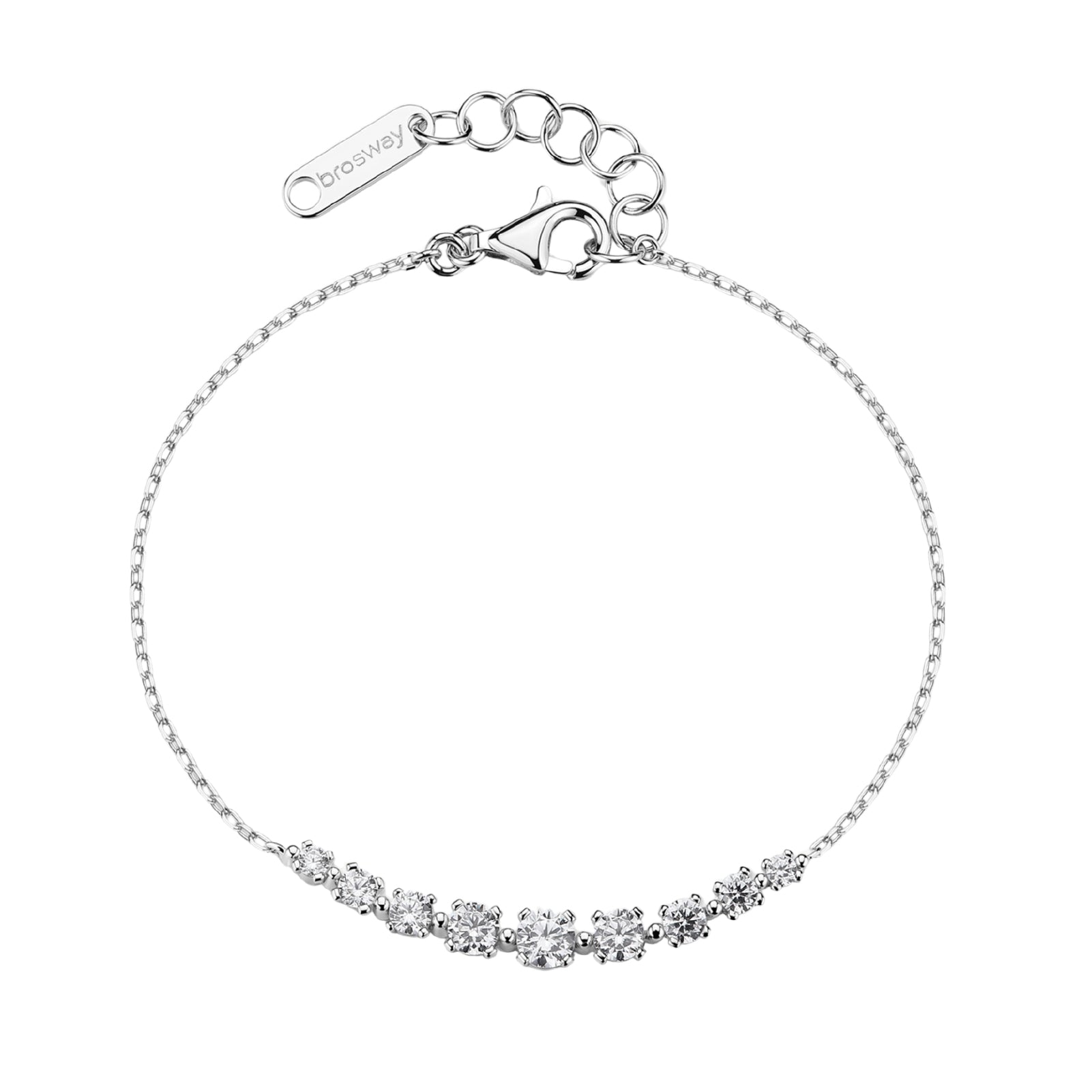 Bracciale catena Brosway Fancy argento zirconi bianchi 18 cm