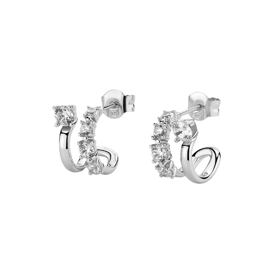 Orecchini a cerchio Brosway Fancy argento con zirconi MISURA UNICA
