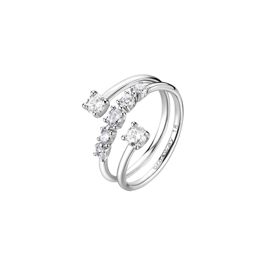 Anello multigiro Brosway Fancy argento con zirconi bianchi