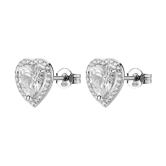 Orecchini Brosway Fancy argento con zirconi bianchi a cuore MISURA UNICA