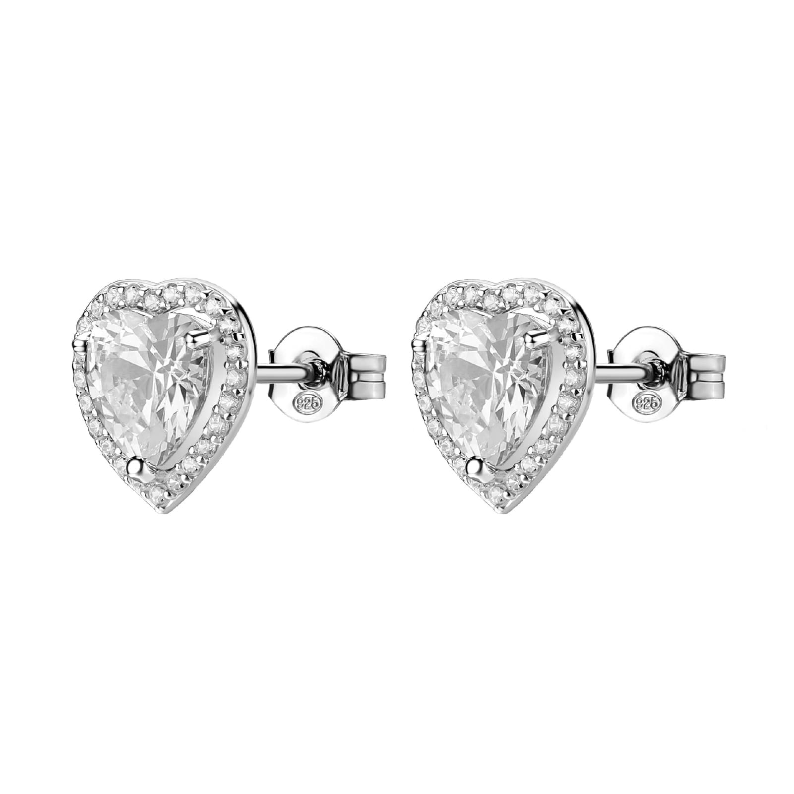 Orecchini Brosway Fancy argento con zirconi bianchi a cuore MISURA UNICA