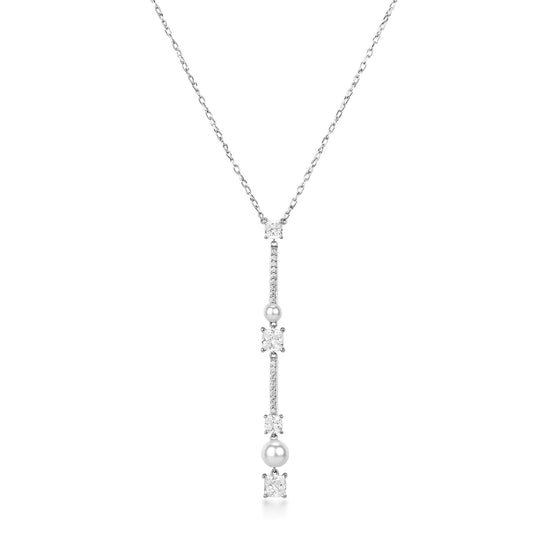 Collana Brosway Fancy argento con zirconi bianchi e perle MISURA UNICA