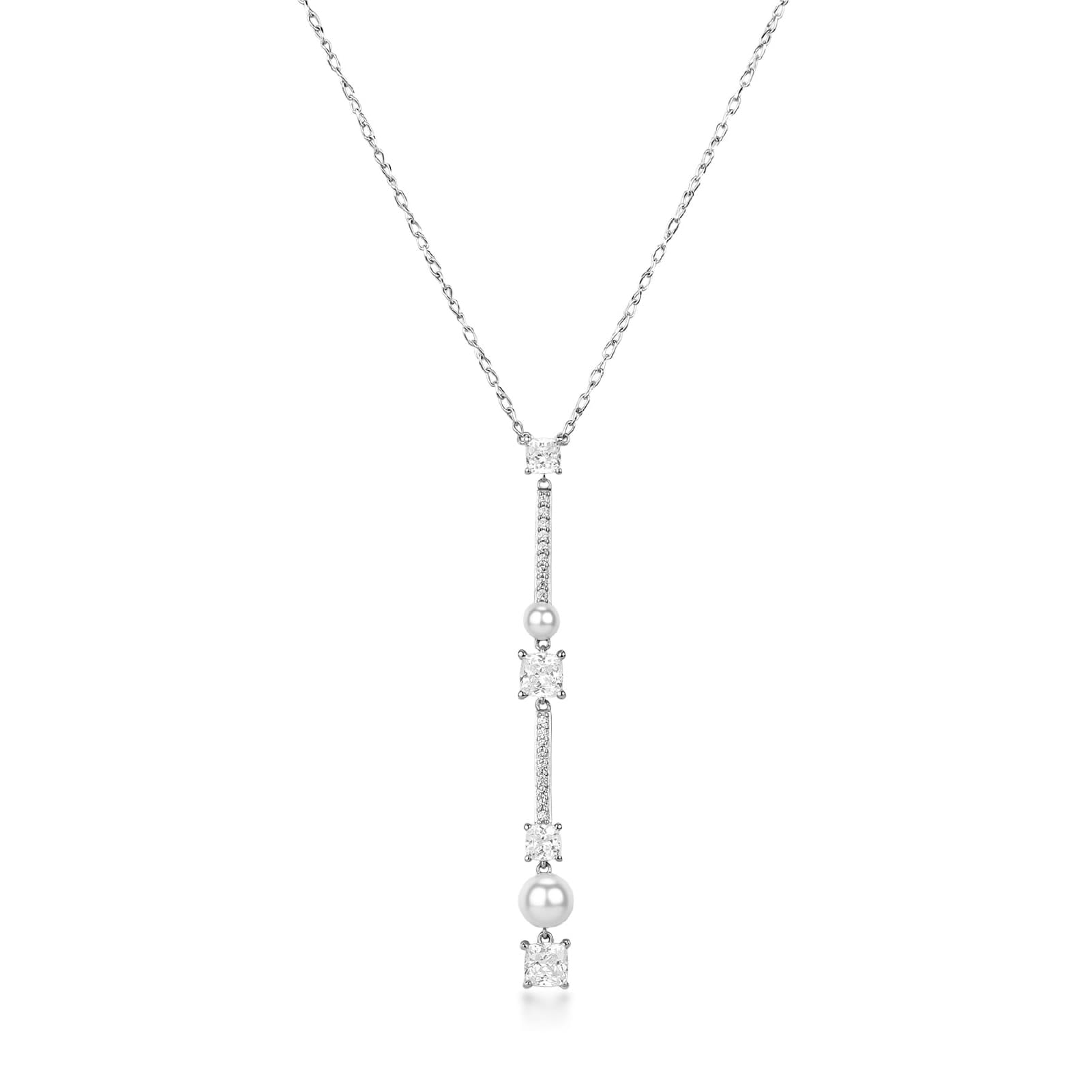 Collana Brosway Fancy argento con zirconi bianchi e perle MISURA UNICA