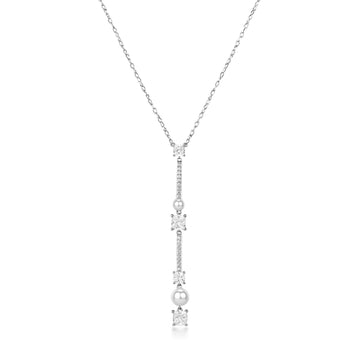 Collana Brosway Fancy argento con zirconi bianchi e perle MISURA UNICA