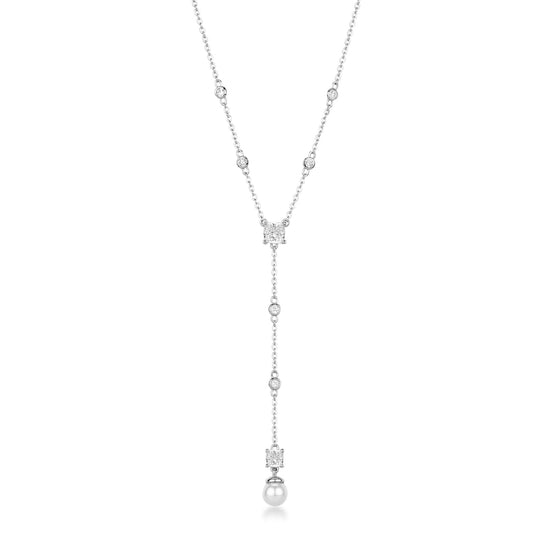 Collana Brosway Fancy in argento con perle e zirconi bianchi MISURA UNICA