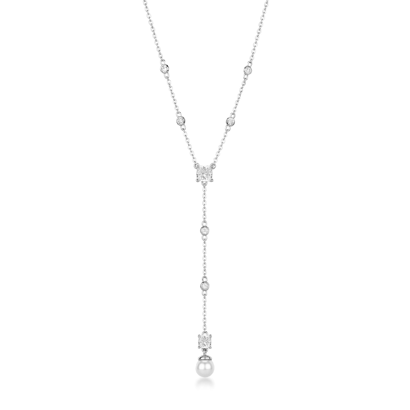 Collana Brosway Fancy in argento con perle e zirconi bianchi MISURA UNICA