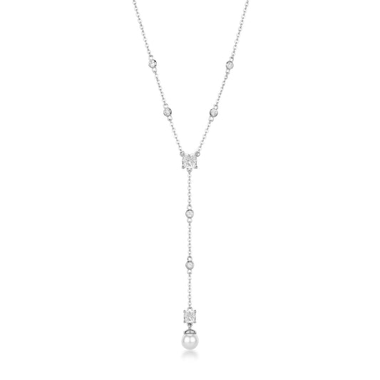 Collana Brosway Fancy in argento con perle e zirconi bianchi MISURA UNICA