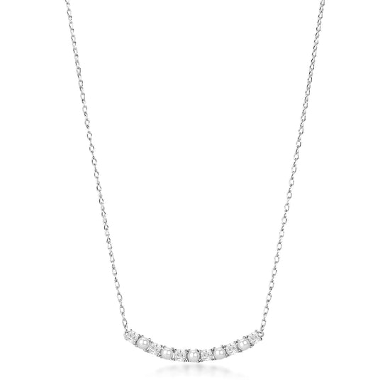 Collana girocollo Brosway Fancy argento con zirconi e perle MISURA UNICA