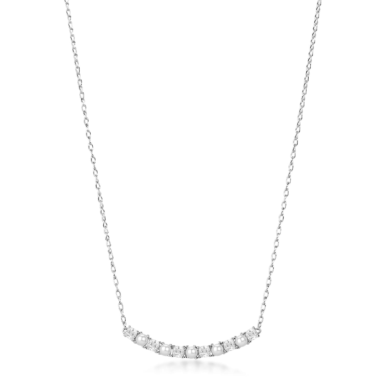 Collana girocollo Brosway Fancy argento con zirconi e perle MISURA UNICA